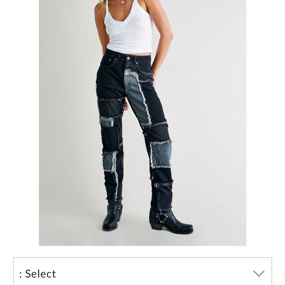 Rugged Priest Patchwork Denim Jeans 30